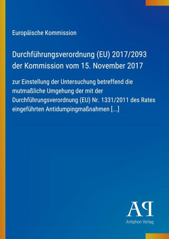 Durchführungsverordnung (EU) 2017/2093 der Kommission vom 15. November 2017
