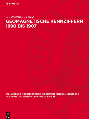 Geomagnetische Kennziffern 1890 bis 1907