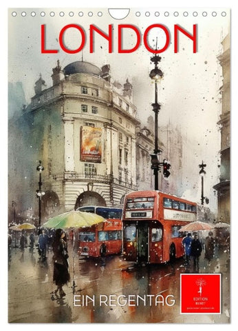 London - ein Regentag (Wandkalender 2027 DIN A4 hoch), CALVENDO Monatskalender
