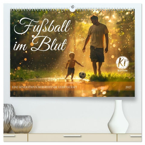 Fußball im Blut (hochwertiger Premium Wandkalender 2027 DIN A2 quer), Kunstdruck in Hochglanz