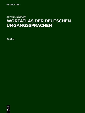 Wortatlas der deutschen Umgangssprachen. Band 4