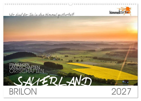 Das Sauerland bei Brilon aus der Vogelperspektive (Wandkalender 2027 DIN A2 quer), CALVENDO Monatskalender