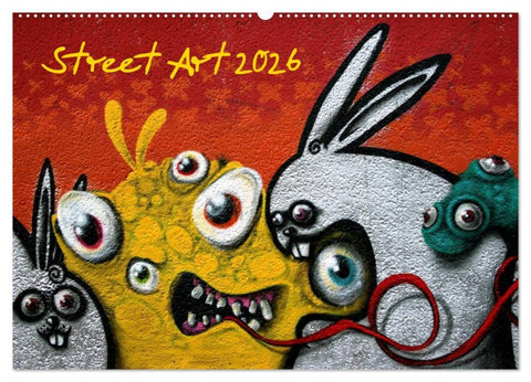 Street-Art 2026 / CH-Version (Wandkalender 2026 DIN A2 quer), CALVENDO Monatskalender
