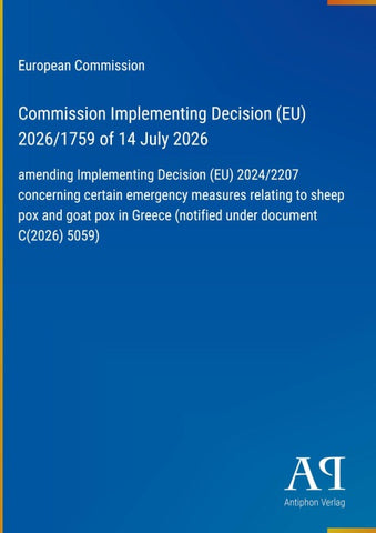 Commission Implementing Decision (EU) 2026/1759 of 14 July 2026