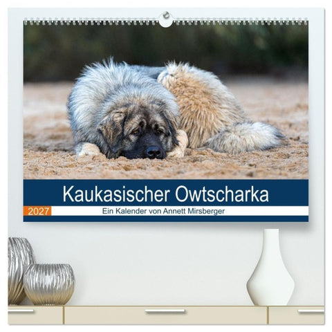Kaukasischer Owtscharka (hochwertiger Premium Wandkalender 2027 DIN A2 quer), Kunstdruck in Hochglanz