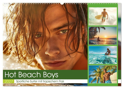 Hot Beach Boys (Wandkalender 2027 DIN A2 quer), CALVENDO Monatskalender