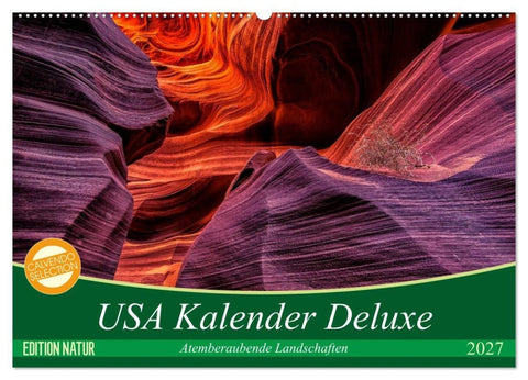 USA Kalender Deluxe (Wandkalender 2027 DIN A2 quer), CALVENDO Monatskalender