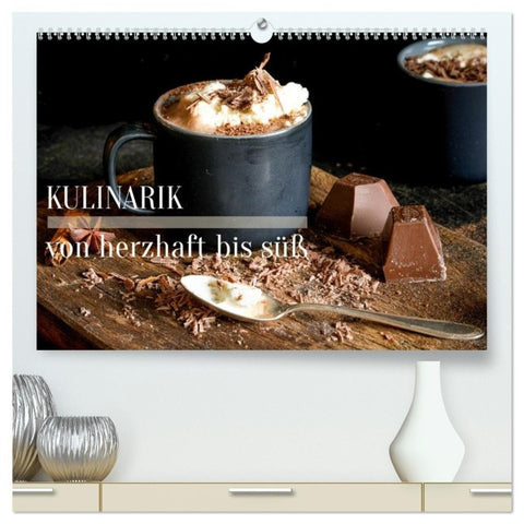 Kulinarik von herzhaft bis süß (hochwertiger Premium Wandkalender 2027 DIN A2 quer), Kunstdruck in Hochglanz