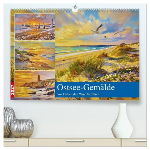 Ostsee-Gemälde (hochwertiger Premium Wandkalender 2027 DIN A2 quer), Kunstdruck in Hochglanz