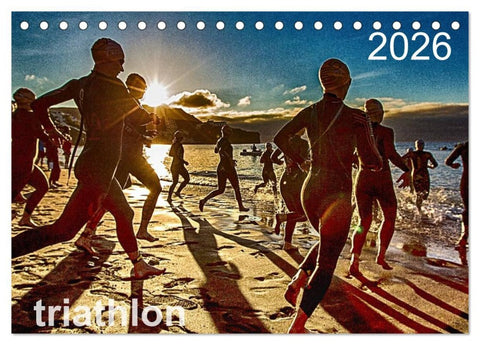 TRIATHLON 2026 (Tischkalender 2026 DIN A5 quer), CALVENDO Monatskalender