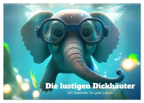 Die lustigen Dickhäuter. Ein Kalender für gute Laune (Wandkalender 2027 DIN A2 quer), CALVENDO Monatskalender