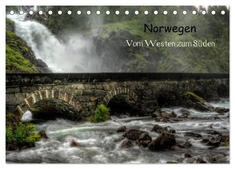 Norwegen - Vom Westen zum Süden (Tischkalender 2026 DIN A5 quer), CALVENDO Monatskalender