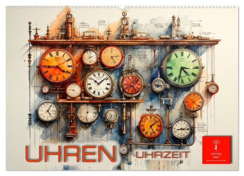 Uhren Uhrzeit (Wandkalender 2027 DIN A2 quer), CALVENDO Monatskalender