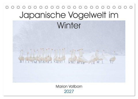 Japanische Vogelwelt im Winter (Tischkalender 2027 DIN A5 quer), CALVENDO Monatskalender