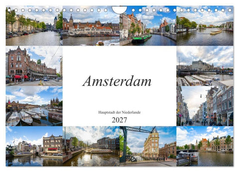 Amsterdam - Hauptstadt der Niederlande (Wandkalender 2027 DIN A4 quer), CALVENDO Monatskalender