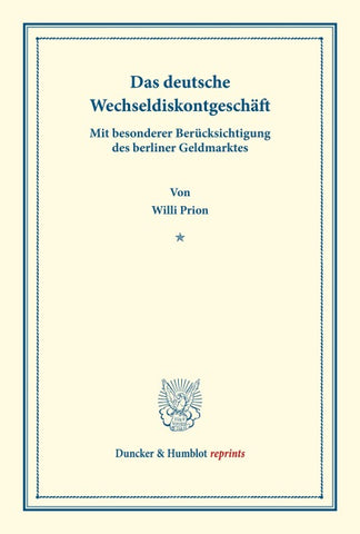 Das deutsche Wechseldiskontgeschäft.