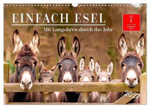 Einfach Esel - Mit Langohren durch das Jahr (Wandkalender 2027 DIN A3 quer), CALVENDO Monatskalender