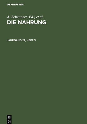Die Nahrung. Jahrgang 22, Heft 3