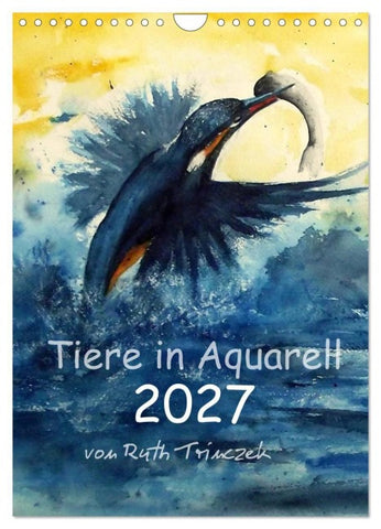 Tiere in Aquarell 2027 - von Ruth Trinczek (Wandkalender 2027 DIN A4 hoch), CALVENDO Monatskalender