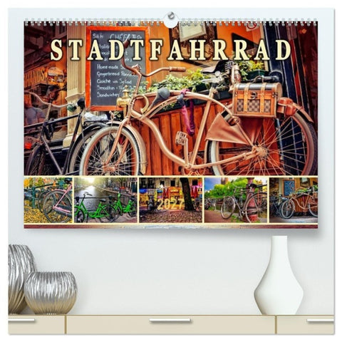 Stadtfahrrad (hochwertiger Premium Wandkalender 2027 DIN A2 quer), Kunstdruck in Hochglanz