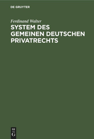 System des gemeinen deutschen Privatrechts