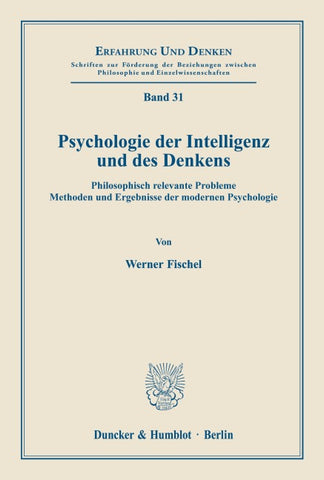 Psychologie der Intelligenz und des Denkens.