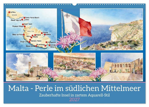 Malta - Perle im südlichen Mittelmeer (Wandkalender 2027 DIN A2 quer), CALVENDO Monatskalender