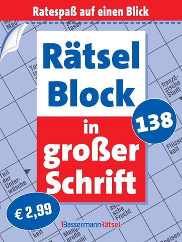 Rätselblock in großer Schrift 138 (5 Exemplare à 2,99 €)