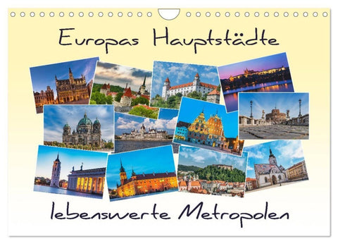 Europas Hauptstädte - lebenswerte Metropolen (Wandkalender 2027 DIN A4 quer), CALVENDO Monatskalender