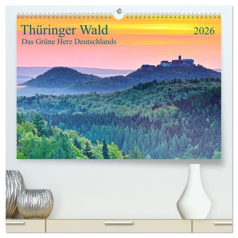 Thüringer Wald Das Grüne Herz Deutschlands (hochwertiger Premium Wandkalender 2026 DIN A2 quer), Kunstdruck in Hochglanz