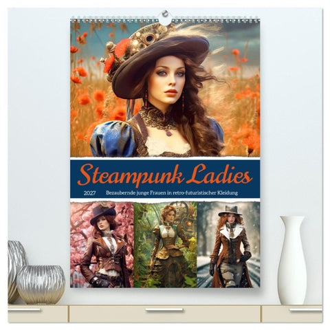 Steampunk Ladies (hochwertiger Premium Wandkalender 2027 DIN A2 hoch), Kunstdruck in Hochglanz