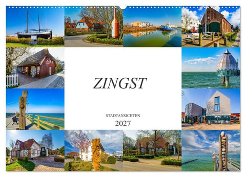 Zingst Stadtansichten (Wandkalender 2027 DIN A2 quer), CALVENDO Monatskalender