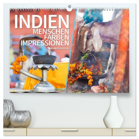 INDIEN Menschen Farben Impressionen (hochwertiger Premium Wandkalender 2026 DIN A2 quer), Kunstdruck in Hochglanz