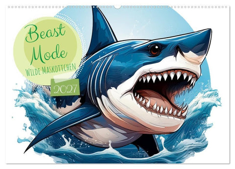 Beast Mode - Wilde Maskottchen (Wandkalender 2027 DIN A2 quer), CALVENDO Monatskalender