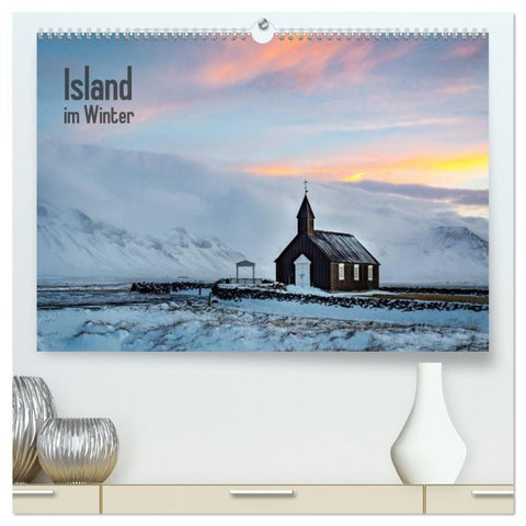 Island im Winter (hochwertiger Premium Wandkalender 2027 DIN A2 quer), Kunstdruck in Hochglanz