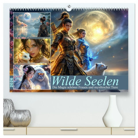 Wilde Seelen (hochwertiger Premium Wandkalender 2026 DIN A2 quer), Kunstdruck in Hochglanz