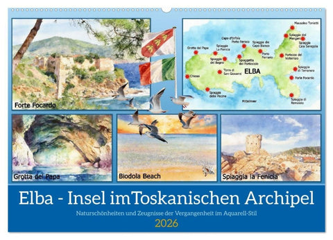 Elba - Insel imToskanischen Archipel (Wandkalender 2026 DIN A2 quer), CALVENDO Monatskalender