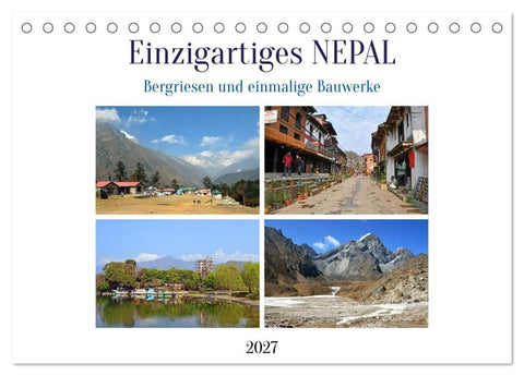 Einzigartiges NEPAL (Tischkalender 2027 DIN A5 quer), CALVENDO Monatskalender
