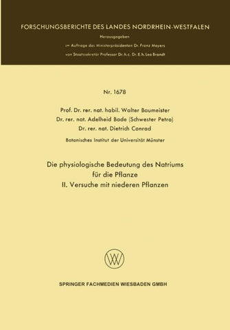 Die physiologische Bedeutung des Natriums für die Pflanze