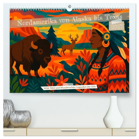 Nordamerika von Alaska bis Texas - Wild, Weit und Wunderschön (hochwertiger Premium Wandkalender 2027 DIN A2 quer), Kunstdruck in Hochglanz