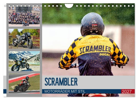 Scrambler Motorräder mit Stil (Wandkalender 2027 DIN A4 quer), CALVENDO Monatskalender