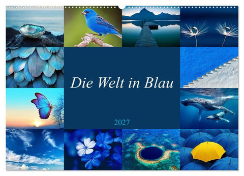 Die Welt in Blau (Wandkalender 2027 DIN A2 quer), CALVENDO Monatskalender