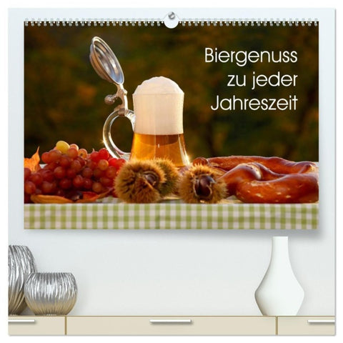 Biergenuss zu jeder Jahreszeit (hochwertiger Premium Wandkalender 2027 DIN A2 quer), Kunstdruck in Hochglanz