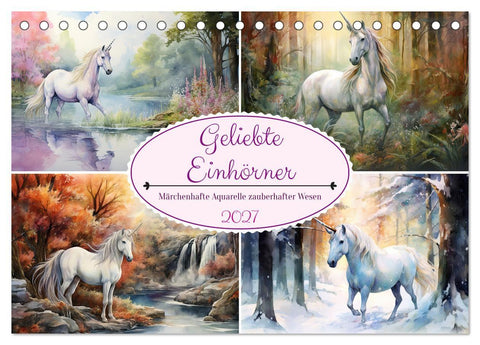 Geliebte Einhörner (Tischkalender 2027 DIN A5 quer), CALVENDO Monatskalender