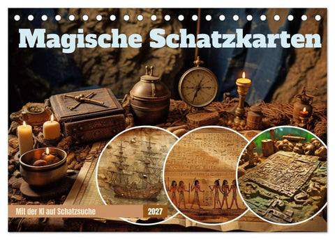 Magische Schatzkarten (Tischkalender 2027 DIN A5 quer), CALVENDO Monatskalender
