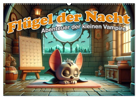 Flügel der Nacht: Abenteuer der kleinen Vampire (Wandkalender 2027 DIN A2 quer), CALVENDO Monatskalender