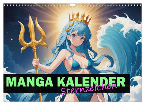 Manga Kalender Sternzeichen (Wandkalender 2027 DIN A3 quer), CALVENDO Monatskalender