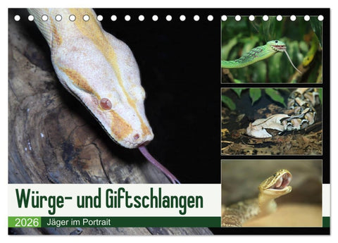 Würge- und Giftschlangen (Tischkalender 2026 DIN A5 quer), CALVENDO Monatskalender