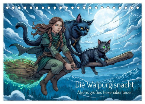 Die Walpurgisnacht - Alruns großes Hexenabenteuer (Tischkalender 2027 DIN A5 quer), CALVENDO Monatskalender