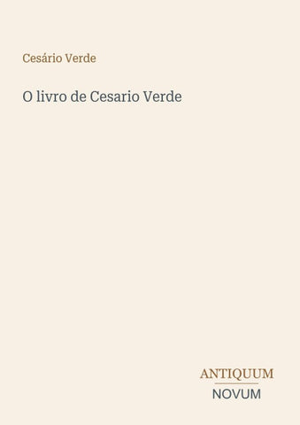 O livro de Cesario Verde